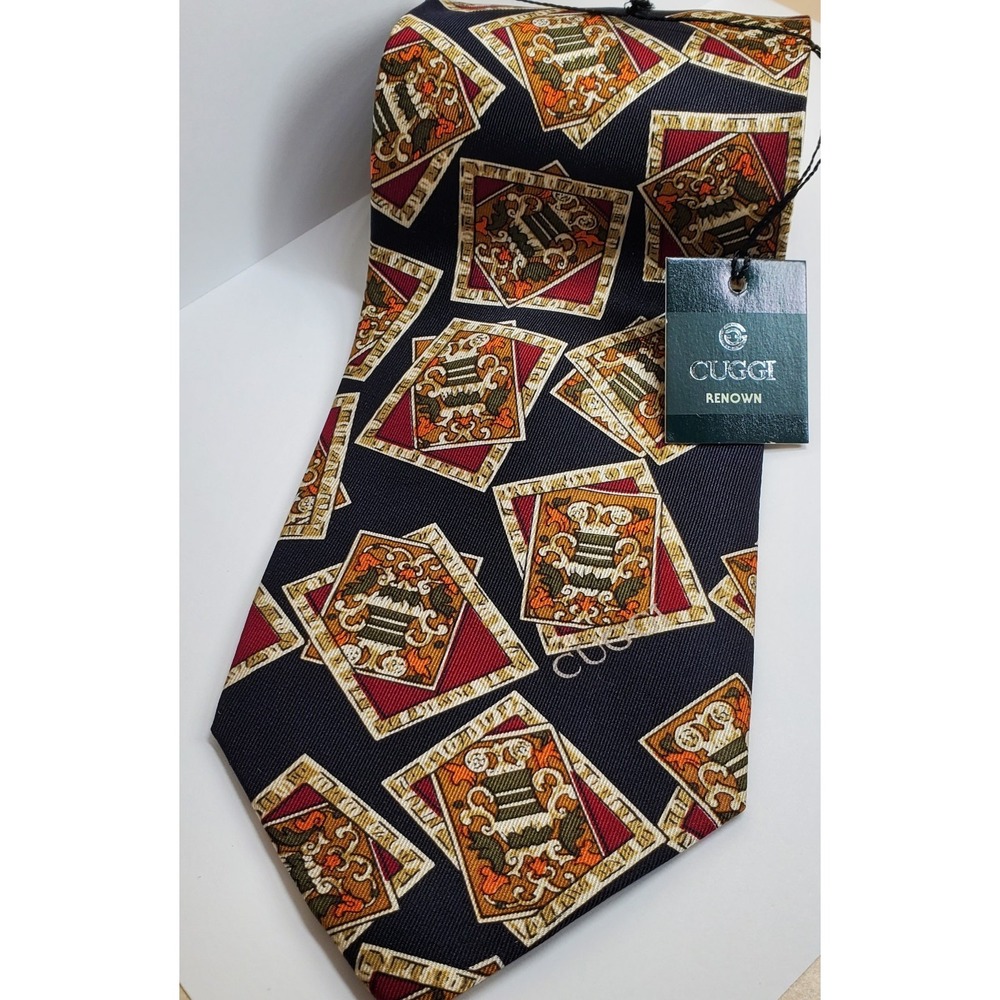 Cuggi New With Tags 100%‎ Silk Navy With Print
